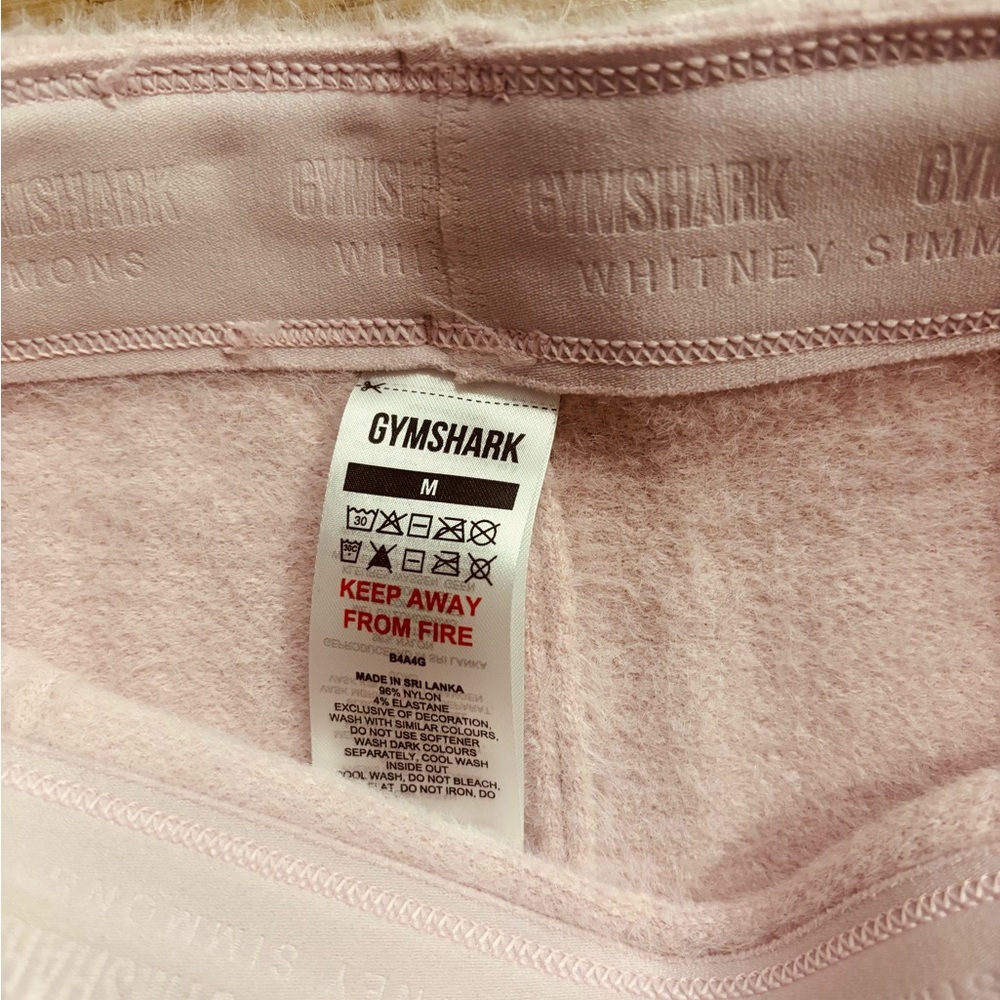 Gym Shark Pastel Pink eyelash knit biker shorts M - Picture 5 of 6